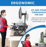 Mount-it! Standing Desk Converter With Bonus Dual Monitor Mount, Fits Up 32". Fixed Price $149.99.