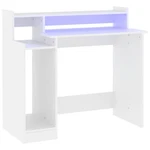 Desk With Led Strip Lights Shelf Engineered Wood Writing Study Vidaxl. Fixed Price $135.99.