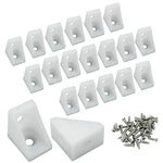 Kemcatui 20 Pcs Plastic Corner Bracket, White Brace Hole,. Fixed Price $9.71.