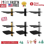 2 Tier Dual Glass Shelf Wall Mount Under Tv Cable Box Component Dvr Dvd Bracket. Fixed Price $18.12.
