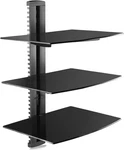 3 Floating Shelf Wall Bracket With Strengthened Tempered Glass For Dvd Players/c. Fixed Price $79.99.