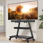 Mobile Tv Stand With Soundbar Mount Rolling Floor Wheels For 4380". Fixed Price $308.41.