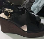 Sanctuary Women's Nouveau Wedge Platform - Eco Natural Black Sz 11. Fixed Price $26.99.