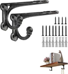 4 Inch Shelf Brackets, Cast Iron Rustic With Hook. Fixed Price $32.99.