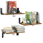 Multi-functional Wall Mount Shelf Set 3PCS, Wood Floating Shelves With Hooks. Fixed Price $13.10.