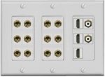 Riteav 6.2 Speaker Wall Plate 3 Hdmi + Rca Gang Gray. Fixed Price $74.95.