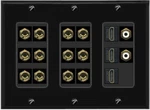 Riteav 6.2 Speaker Wall Plate 3 Hdmi + Rca Gang Black. Fixed Price $74.95.