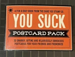 Book Of 30 You Suck Adult Prank Mail Postcards, Funny Joke Snarky Revenge. Fixed Price $13.50.