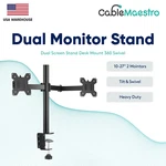 Desk Mount Dual Monitor Screen Stand Bracket Adjustable Tilt Swivel 17 21 24 27. Fixed Price $54.44.