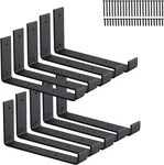 10 Heavy Duty J Shelf Brackets With Lip, 9 Inch Pack, Matte Black. Fixed Price $50.99.