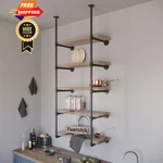 Yuanshikj (70" Tall Pcs 5 Tier Pipe Shelf,not Included Planks, Black. Fixed Price $74.98.
