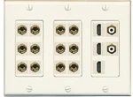 Riteav 6.2 Speaker Wall Plate 3 Hdmi + Rca Gang Almond. Fixed Price $74.95.