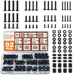 92PCS Tv Wall Mount Screw Kit With Washers & Spacers, M4 M5 M6 M8, Organized Sto. Fixed Price $17.99.