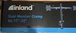 Inland Dual Monitor Desk Clamp Mount 17-32" Tilt Rotate Vesa Cable Management. Fixed Price $50.00.