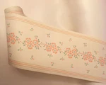 Oriental Cherry Blossom Peach Orange Flower Floral Cream Wall Paper Border 30 Ft. Fixed Price $31.99.