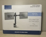 Insignia- Dual Screen Desktop Mount For Monitors Up 30" Black. Fixed Price $32.78.