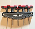 Husky 5 Piece T-handle Set Small Screw Driver Flat Phillips Torx Wall Mount. Fixed Price $19.99.