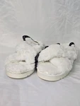 Eco Lux Madden Nyc Womens Sz 9 White Faux Fur Crossband Platform. Fixed Price $17.00.