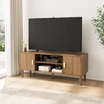 Walnut Tv Stand With Line Groove Design, 47.2" Mid Century Modern Media Conso. Fixed Price $351.01.