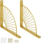 Sveudvdis 2 Pack Gold Shelf Brackets 7.87 Inch Metal Shelves Wall Mou.... Fixed Price $24.00.