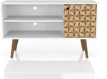 Manhattan Comfort Liberty Mid Century Modern Tv Stand Televisions Up To 4.... Fixed Price $127.28.
