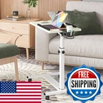 Panta Height Adjustable Rolling Laptop Stand, Overbed With 2 Tilting Deskt. Fixed Price $103.24.