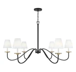6-LIGHT Chandelier Black With Natural Brass Accents By Meridian Lighting. Fixed Price $478.00.