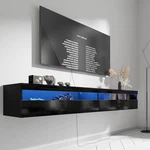 Solid Wood Floating Tv Stand, Wall Mounted Shelf With Led Lights &. Fixed Price $265.99.
