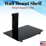 Adjustable Glass Av Shelf Wall Black Under Tv Stand Mount Bracket Dvd Dvr Ps Box. Fixed Price $17.99.