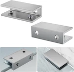 2 Pcs Frameless Glass Clamp Brackets For Shelf And Shower, Heavy Duty Wall Mount. Fixed Price $27.75.