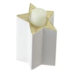 Northlight 6.25" Champagne Star Shaped Glittered Tea Candle Holder. Fixed Price $20.00.