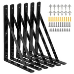 12"X8" Heavy Duty Wall Shelf Brackets, 6-PACK Metal 90-DEGREE Angle. Fixed Price $27.61.