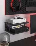Floating Under Tv Game Double Shelf Stand For Xbox Wall Mount One S.... Fixed Price $32.19.