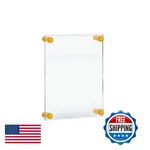 Azar Displays 105506-GLD Acrylic Floating Double Panel Wall FRAME8.5 X 14. Fixed Price $79.33.