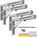 Mysit 16" Folding Shelf Brackets 4 Pcs, Max Load 550LB Heavy Inch, Silver. Fixed Price $48.41.