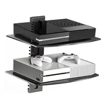 Glass Floating Shelves, Tv Wall Mount With Shelf For Dvd Player / Black 2 Tier. Fixed Price $46.25.