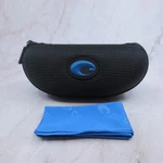 Costa Del Mar Black Zippered Sunglasses Case With Blue Microfiber Cleaning Cloth. Fixed Price $16.19.