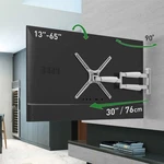Articulating Tv Wall Mount, 13-65 Inch, With Fall-proof Safety System White. Fixed Price $202.99.