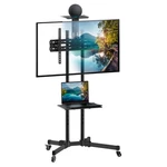 Tv Cart Mobile Stand Wheeled Height Adjustable Flat Screen Television Floor. Fixed Price $226.32.