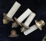 5 Brass Lamp Light Parts With Switched Socket Covers Chandelier Candles Peerless. Fixed Price $27.50.