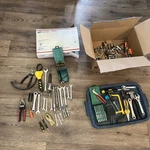 Medium Flat Rate Box Full Of Cheap Tools Made China And Other Places. Fixed Price $49.99.