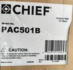 Chief PAC501B Recessed In-wall Enclosure For Swing Arms Black. Fixed Price $189.26.
