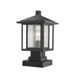 Light Outdoor Square Pier Mount Lantern Urban Style - 9 Inches Wide By 16. Fixed Price $184.95.