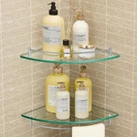 Kes Glass Corner Shelf For Bathroom Pack 2, Brushed Finish. Fixed Price $56.98.