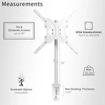 Vivo White Ultrawide Screen Tv Desk Mount Up To 55" Full Motion Television Stand. Fixed Price $69.99.