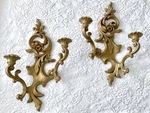 Pr Vintage Syroco 2 Arm Candle Holders '63 Gold Wall Sconce Decor Gothic Victori. Fixed Price $30.00.