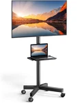 Perlesmith Rolling Tv Stand On Wheels For 23-60 23INCH-60INCH, Deeep Black. Fixed Price $63.22.