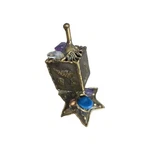 Brutalist Amethyst Crystal And Citrine Copper Vintage Dreidel Hanukkah Jewish. Fixed Price $179.00.