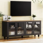 Farmhouse Stand With Tempered Glass Doors For 70" Tvs,elegant Buffet Cabinet. Fixed Price $235.98.