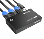 Mt-viki In 2 Out Hdmi 1.4 Splitter 4K 30HZ Port Dual Monitor Display Hdtv. Fixed Price $11.19.